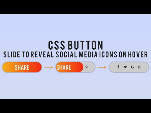 Share Button With Slide To Reveal Social Media Icons on Hover | Pure HTML5 & CSS3