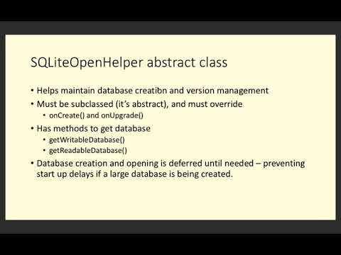 CO5225 Android / Kotlin Lecture 10 - SQLite databases