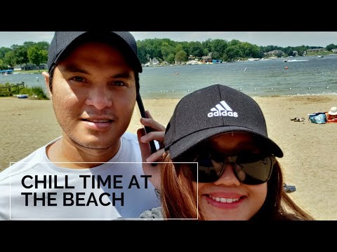 Chill time at the beach at Pokagon State Park