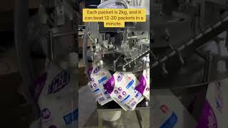 Laundry detergent single head filling machine. #fillingmachine #machine #laundry #packagingmachine