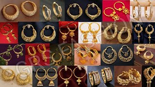 Gold Earring Hoops Design For Daily Use | Daily Wear Gold Earring Designs | New Gold Earrings Design