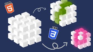 Animated Color Changing Cube Made With Pure HTML and CSS | Step by Step #csscoding #css #html
