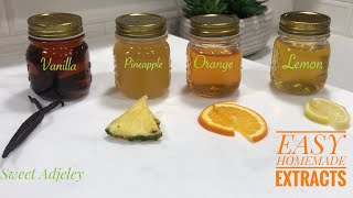 HOMEMADE VANILLA | PINEAPPLE | ORANGE | LEMON EXTRACTS FOR FLAVORING
