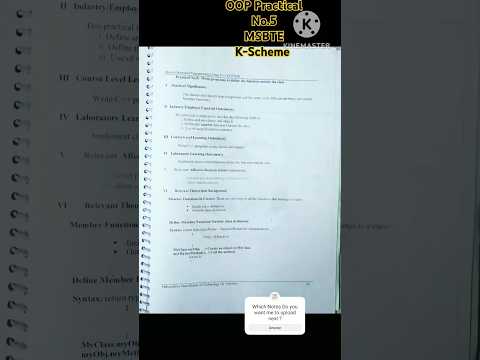 OOP Practical No.5 MSBTE k-scheme || oop practical 5|| MSBTE || msbte k-scheme