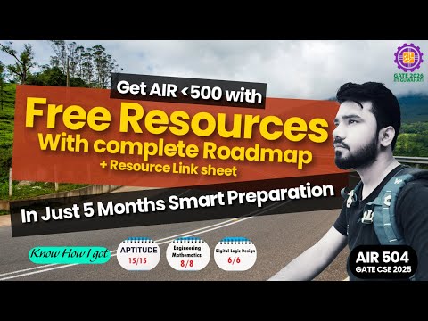 Get AIR under 500 in GATE CSE 2026 in 5 Months with Free Resource + Complete Roadmap | Get 70+ marks