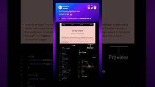 Sticky Navigation Bar Created Using HTML & CSS | JsFeed | #css #code #html #javascript 🔥