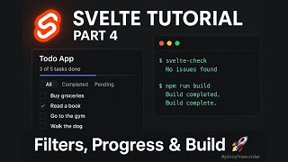 Svelte Tutorial Part 4 🚀 Final Build, Filters & Progress Tracker! | Ready for Deployment