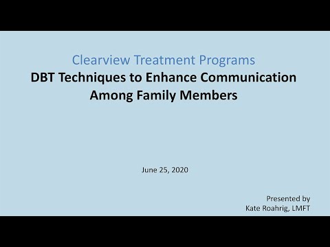 Dialectical Behavior Therapy (DBT) for Families