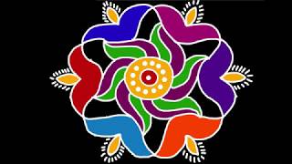 9*5dots Diwali rangoli | deepavali muggulu | Latest diwali kolams | Diya rangoli | Trendyanimation |