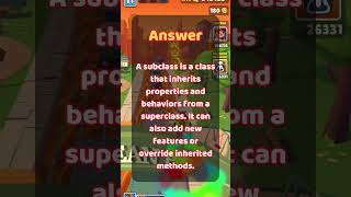 #OOPConcepts #TechInterview #InterviewTips What is Subclass in OOP? #Interview