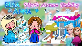 Maple Avenue Building x Elsa & Anna ❄How To Decorate Aesthetic Toca Boca House Ideas😍Toca Life World