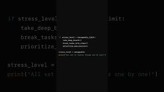 Real Life Code for Managing Stress ! #codelearning #codingmemes