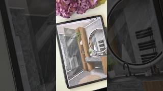 Modern Bathroom visualization with Procreate on iPad #interiordesign #bathroomdesign #architecture