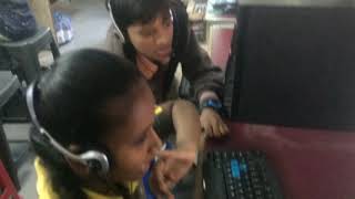 Kids working together in coding session