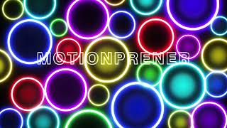 Vibrant Neon Glowing Circles Abstract Motion Background With Colorful Futuristic Light Effects