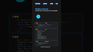 🔍 Hidden Search Bar / Expandable Search with HTML, CSS & JavaScript | MZCode01 Tutorial #css #shorts