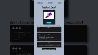 Product card css javasrcript short tutorial #coding #webdesign #css #shots