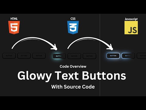 Glowy Text button with Hover Animation | HTML, CSS, Javascript | Code Showcase