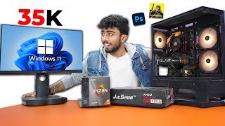 35000/-Rs Budget AMD PC Build With 8GB GPU 🔥For Gaming & Editing