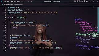 Python for loops - word games with Mel