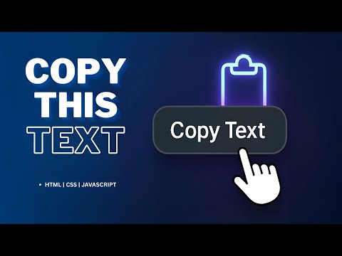 🔥 Create a Copy to Clipboard Button with Notification | HTML CSS JavaScript Project