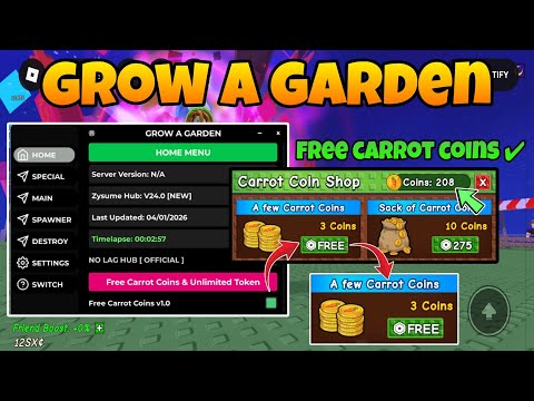 [🥕 COINS] Grow A Garden Script Free Unlimited Carrot Coins Update!!!  || Roblox Script
