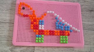 Pegboard Mosaic: Turtle & Hand"#pegboardart #turtleart #handdesign #creativepegs
