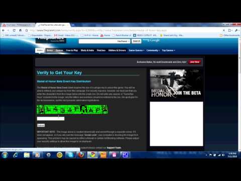 2010 Medal of honor BETA code FREE kloops
