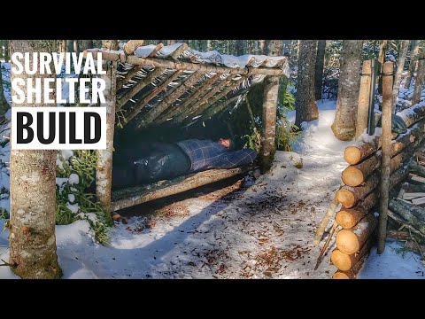 Survival Shelter Transformation to Super Shelter Pt. 1| Bushcraft & Campfire Cooking | ATV Adventure