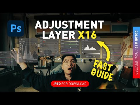16 Adjustment Layers Explained + PSD File Demonstrated