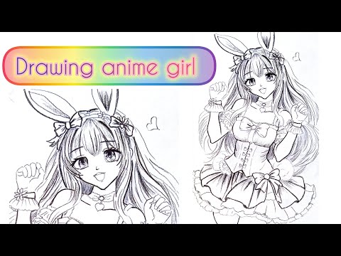 Step-by-step design of a cute anime girl ||sketck anime girl || easyart || fanart