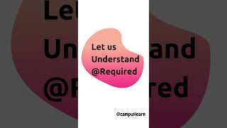 @Required | Spring Framework Annotation #springboot #springboottutorial #annotations #java