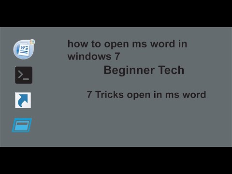 How to open ms Word in Windows 7| Beginner Tech