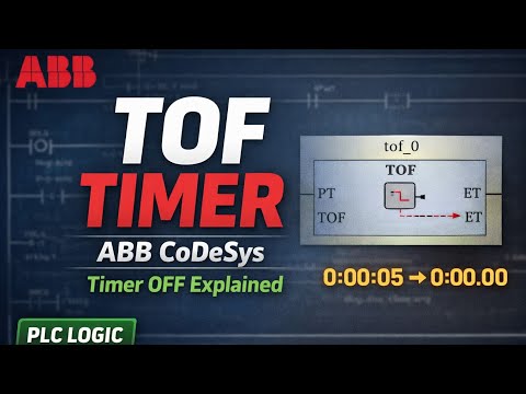 ABB AC500 CODESYS | PLC TOF Timer Explained | in Urdu | Off Delay Timer | Ladder Logic Tutorial