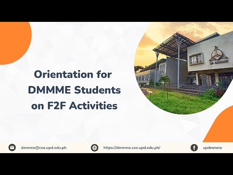 Orientation for DMMME Students on F2F Activities (1st Semester, AY 2022-2023)