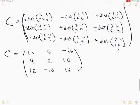 20. adjoint matrix and inverse formula