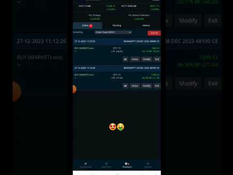 Today My Bank Nifty Profit ₹₹ / Aaj Maine Dekho Kitna Profit Kiya h #shorts