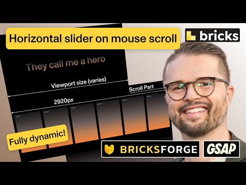How I made a horizontal slider on mouse scroll with Bricksbuilder, GSAP & Bricksforge
