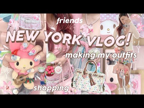NYC VLOG 🍥🍵 thrift flip outfits, shopping, new nails, out with friends ⋆˚꩜｡