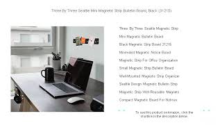 Three By Three Seattle Mini Magnetic Strip Bulletin Board, Black (31215)