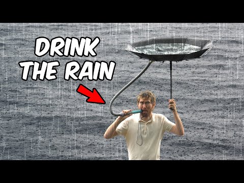 I made an umbrella to drink the rain