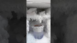 Asmr mini freezer frost ice eating