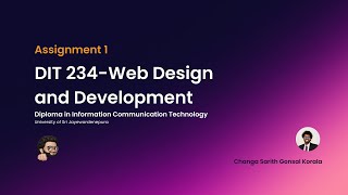 Web Design and Development  |  Diploma in Information Communication Technology | Assignment 1
