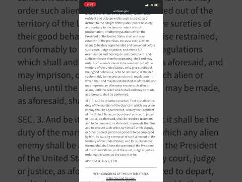 1798 Act of Alien and Sedition…. Can you READ?