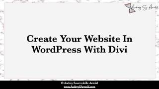 Design your website in WordPress with Divi