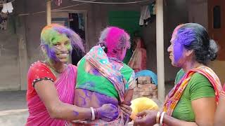 Baba, I colored such a sister-in-law on Holi/Family with Holi video/Holi Putai New