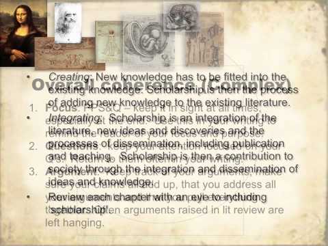 Scholarship, originality and coherence in a dissertation