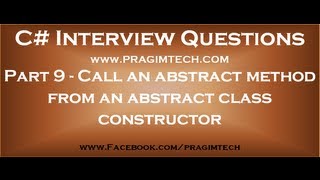 Part 9   Call an abstract method from an abstract class constructor