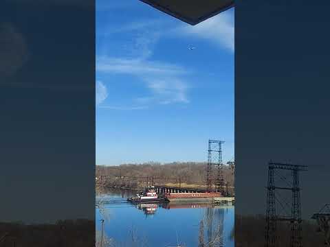 Water, planes, and a stunning skyline—pure serenity! ✨✈️🌊
