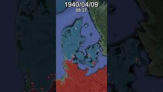 Invasion of Denmark (WW2) *Every Hour With Units* #shorts #animation #map